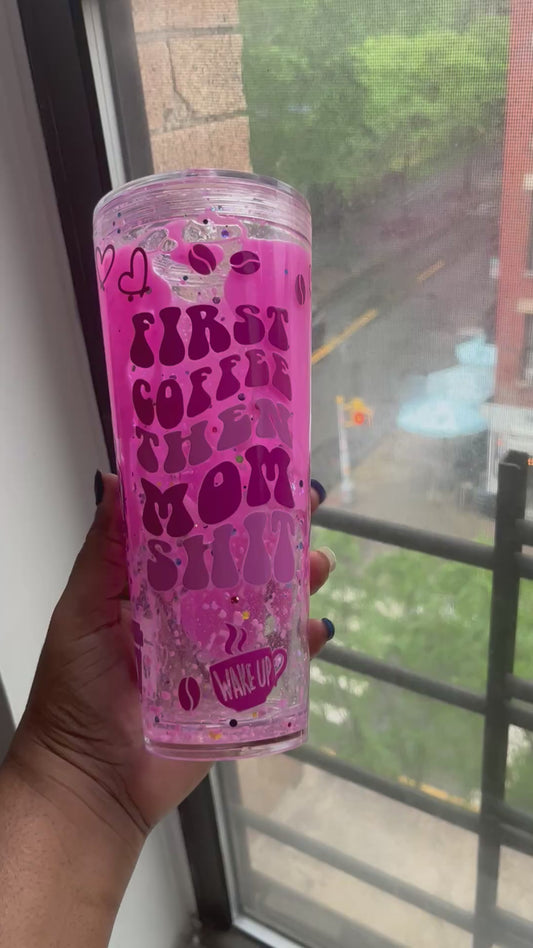 24oz pink Lava drip tumbler